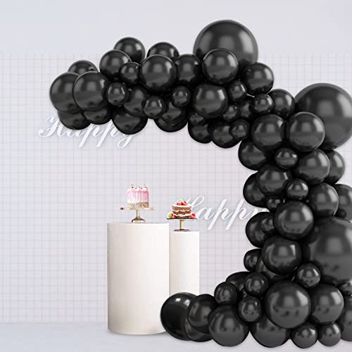 84pcs Schwarz Luftballons 5/12/18 Zoll Schwarz Ballon Girlande Bogen Kit Schwarz Latex Ballons Schwarz Ballon für Baby Shower Gender Reveal Birthday Party von Zercart