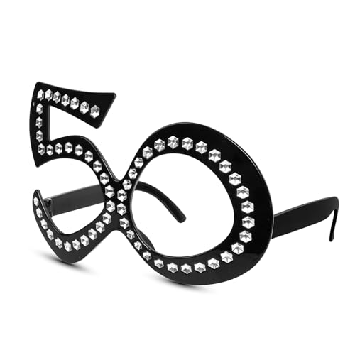 Zercart Geburtstagsbrille, lustige Kostüm-Sonnenbrille, Jubiläums-Partybrille, für Geburtstagsdekorationen, Feiern, Partygeschenke von Zercart