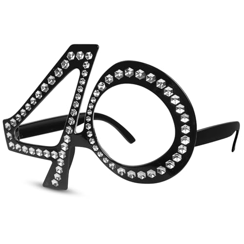 Zercart Geburtstagsbrille, lustige Kostüm-Sonnenbrille, Jubiläums-Partybrille, für Geburtstagsdekorationen, Feiern, Partygeschenke von Zercart