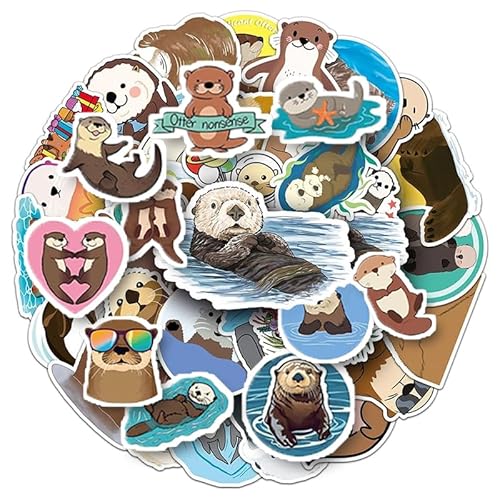 Zernblend 50 Stück Otter wasserdichte Vinyl Sticker, Dekorative Aufkleber für Teens und Kinder, Sticker, Sticker Aesthetic, Kindle Sticker, Aufkleber, Stickers von Zernblend