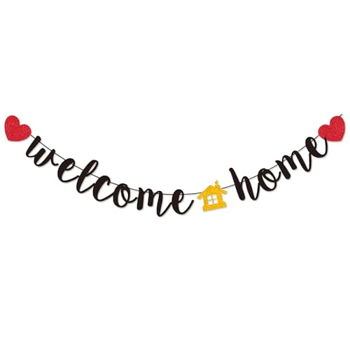 Zernblend Pre-Strung Welcome Home Banner, Willkommen Zuhause, Welcome Home, Herzlich Willkommen Girlande, Willkommen Zurück, Welcome Back Girlande, Willkommen Zuhause Baby von Zernblend