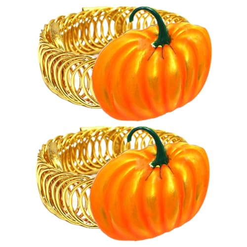 Zerodeko 2St Thanksgiving orange Kürbis Vorhang Schnalle Metall Frühling Vorhang Riemen kreative Vorhang Zubehör Herbstvorhanghalter dekorative Gardinenkrawatte Halloween Dekoration Feder von Zerodeko