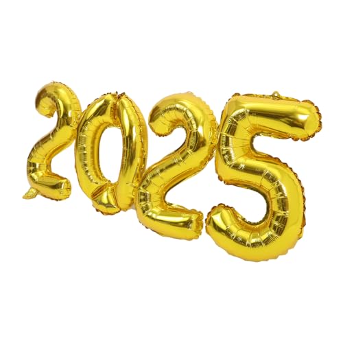 Zerodeko 1 Satz 2025 Ballon 2025 Neue Jahr Party Dekoration Luftballons Dekoration Abschlussdekorationen 2025 Zahlenballons 2025 Dekorative Luftballons Ballon für das neue Jahr Golden von Zerodeko