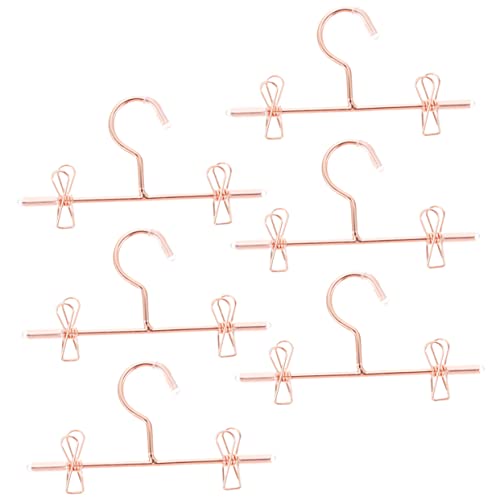 Zerodeko 1 Satz Mini-aufhänger Puppe Miniatur-aufhänger-Ornamente Wandaufhänger Für Kleidung Mini-dekor Kleiderbügel Für Babys Mini-hausbedarf Mini- -Requisiten Rose Gold Eisen 6st von Zerodeko