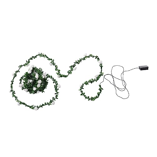 Zerodeko 1 Satz Saite Garten Licht Nachtlicht weiße Rosengirlande Lichter Baum für den einzug weihnachtsdeko beleuchtet innen grünes Blatt LED-Licht Sonnenlicht PVC Green von Zerodeko