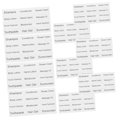 Zerodeko 10 Blätter Spendeflaschenetikett Spender Post Cremebehälter Für Unterwegs Aufkleber Für Shampooflaschen Aufkleber Für Nachfüllbare Flaschen Wieder Auffüllbar Funkeln Weiß Papier von Zerodeko