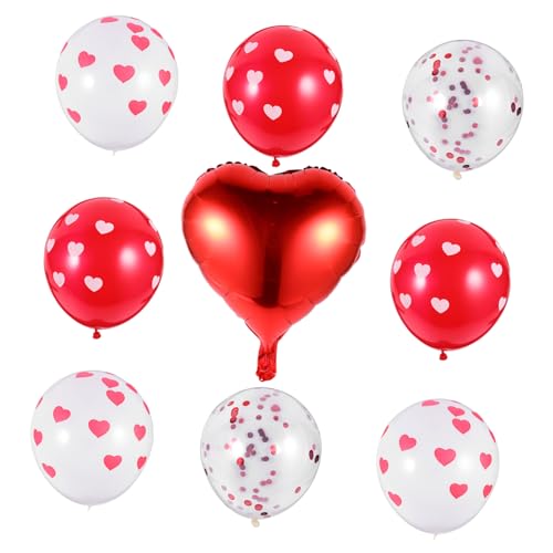 Zerodeko 10er Set Herzdesign Ballons Hochzeits Und Valentinstag Dekoration Rote Und Weiße Latexballons Für Partys Und Feiern Partyballon Deko Für Romantische Anlässe von Zerodeko