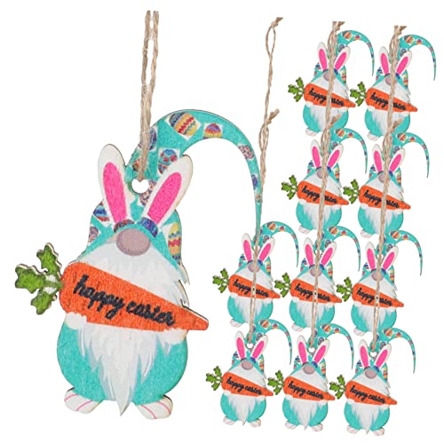 Zerodeko 10St Osterschmuck kuschelig Ostern mitgebsel holzfiguren osterdekoratio Easter Bunny Zwerge im Freien Girlande Hortensie aufdecken GNOME Holzausschnitte Ostern Holzhandwerk hölzern von Zerodeko