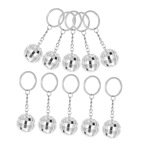 Zerodeko 10er Set Glitzernde Disco Ball Schlüsselanhänger Pendants 3cm Mirror Charm Für Weihnachten Partys Und Mottopartys Adorable Und Exquisite Bag Pendants von Zerodeko