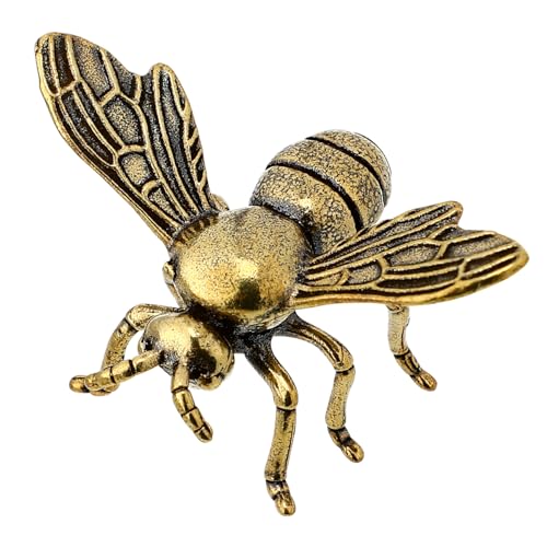 Zerodeko 10st Messing Biene Kleine Bienenfigur Kleine Tierfiguren Jahrgang Dekor Kleines Büro Mini-Ornament Entlüften Produkte Hardware Vogelfiguren Wohnkultur Stütze Biene Tischdeko Golden von Zerodeko