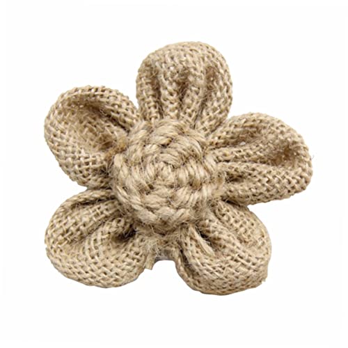 Zerodeko 12St Geschenkbänder für hessisch DIY Vintage-Dekor Jute-Leinen-Blumen Rosen aus Leinenspitze Weihnachten Zubehör schmücken dekorative Gegenstände von Zerodeko