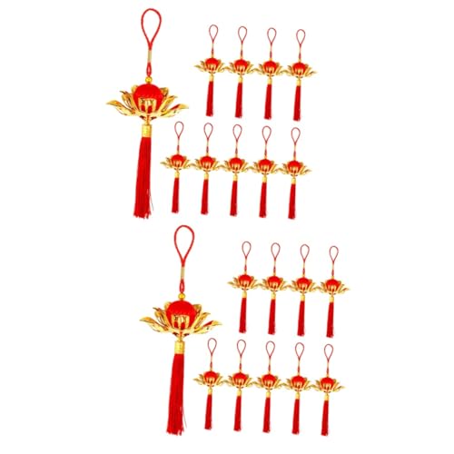 Zerodeko 2 Sätze Topf-anhänger Chinese New Year Chinesisch Neujahr New Years Decoration Chinesisches Neujahr Lampe Künstlich Neujahr Frühlingsfest Lieferungen Metall Rot 10 Stück * 2 von Zerodeko