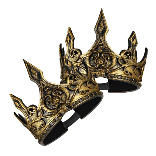 Zerodeko 2 Stück Königskrone Tiara Mittelalter Krone Für Männer Königskrone Kostüm Requisite Krone Krone Cosplay Requisiten Mittelalter Tiara Retro Barock Krone Anziehkronen von Zerodeko