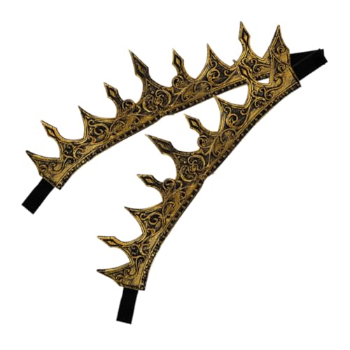 Zerodeko 2 Stück Königskrone Tiara Mittelalter Tiara Krone Krone Königskrone Kostüm Requisite Mittelalter Krone Für Herren Cosplay Requisiten Kostüm Krone Neujahr Tiara Retro Barock Krone von Zerodeko