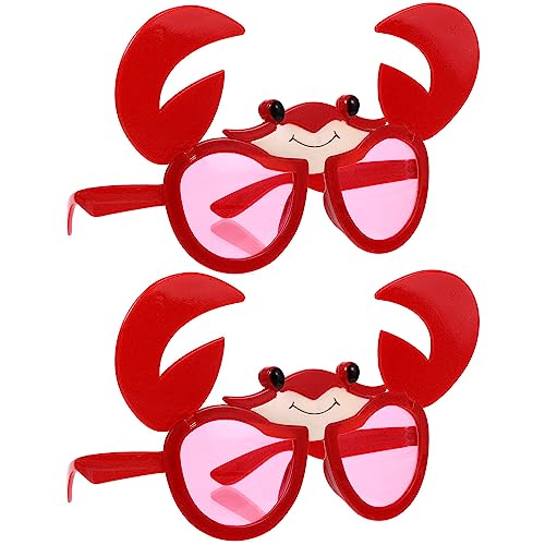 Zerodeko 2 Stück Krabbenförmige Brillen Strand-Sonnenbrillen Hawaiianische Party-Brillen Neuartige Party-Brillen Kostüm-Zubehör -Requisiten Für Hawaiianische Strand-Motto-Party-Zubehör von Zerodeko