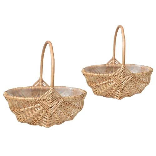 Zerodeko 2 Stücke Körbe Rattan Gewebt Körbe Anordnung Körbe Home Decor von Zerodeko