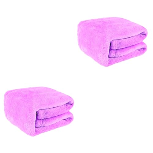 Zerodeko 2St Decke Dekoration Vlies geschwollen Fleecestoff dekorativer Überwurf Boucle warmhalte Blanket Haustierhandtuch matratzenauflage schlafsofa Flanell Haustierbettwäsche Lavender von Zerodeko