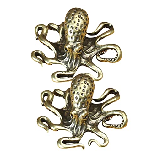 Zerodeko 2St Oktopus-Verzierung bastelzeug zeltstangen Teepet Kupfer Dekoration car Decoration Miniatur-Oktopus Tierstatuen-Dekor Kupferhandwerksfigur Tintenfischfiguren aus Messing von Zerodeko