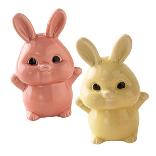 Zerodeko 2er Set Keramische Kaninchen Figuren Moderne Tischdekoration Und Minimalistische Deko Für Zuhause Neujahrsverzierung Rabbit Statues Für Schreibtisch Und von Zerodeko