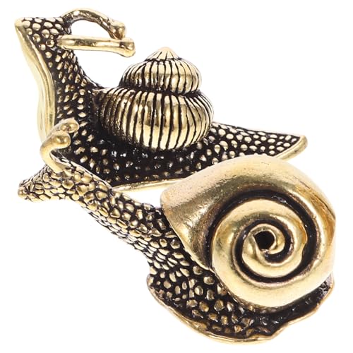 Zerodeko 2st Schneckenschmuck Kreatives Schneckenornament Desktop-schneckendekor Heimische Schnecke Figur Büroschmuck Dekorationen Für Terrarien Schneckenskulpturengarten Kupfer von Zerodeko