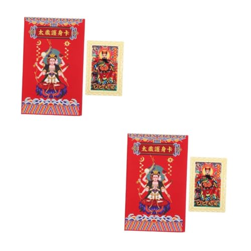 Zerodeko 2st Tai Sui Gold Card Amulette Zum Vermögensschutz Feng-Shui-amulettkarten Zarte Amulette Feng-Shui-Dekorationen Für Zu Hause Amulette Für Zu Hause Glücksamulettkarte Kupfer von Zerodeko