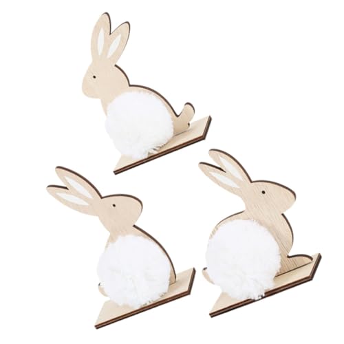 Zerodeko 3St Kaninchen-Verzierung Badespielzeug Plüschtiere für Mädchen Heu Hasenfiguren bücherregal Dekoration Easter Decoration osterm osterhasen dekore Osterdeko Holz von Zerodeko