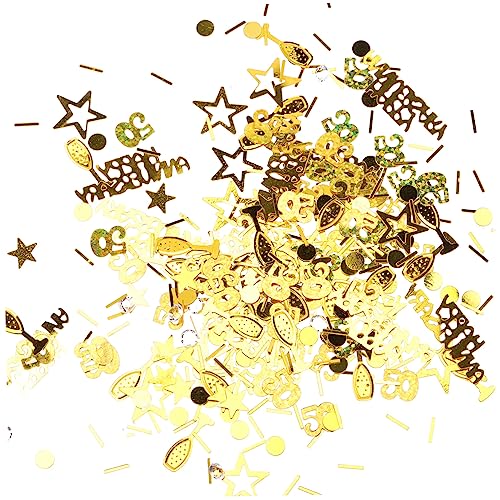 Zerodeko Glitzer Konfetti 3er Pack Konfetti Glitter Für Die 50 Hochzeitsjubiläum Feier Glitzernde Pailletten Zur Dekoration Für Happy Anniversary Partys Inklusive Goldenen Und Farbigen Sequins von Zerodeko