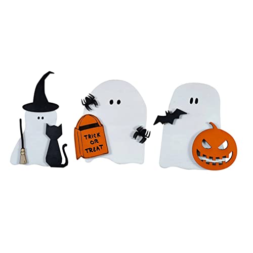 Zerodeko 3pcs Halloween Themen -Schreibtisch Ornamente Tischgeister -Verzierungen Layout Dekore von Zerodeko