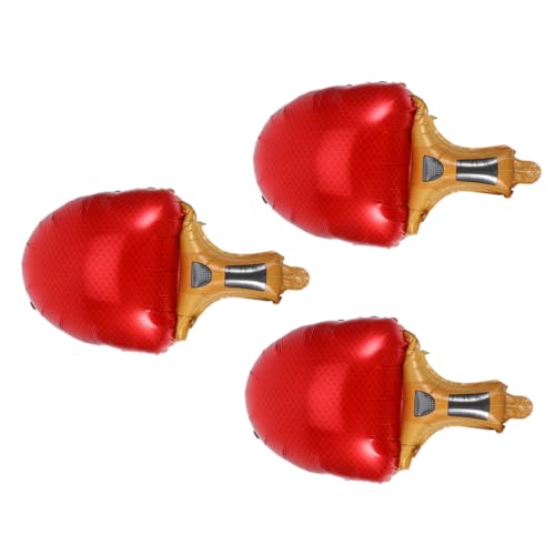 Zerodeko 3pcs Tischtennisschläger-ballon Sportbedarf Bunte Tischtennisbälle Partyzubehör Zum Thema Tennis Sportballondekor Badmintonschlägerförmige Folienballons Kugelballons Aluminiumfolie von Zerodeko