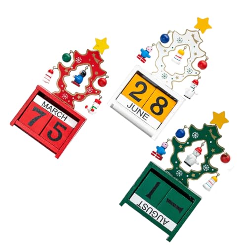 Zerodeko 3st Kalender Schmuck Weihnachtskalender Weihnachts-countdown-kalender Weihnachtstischverzierung Traditioneller Adventskalender Hausdekorationen Für Zu Hause Hölzern Colorful von Zerodeko