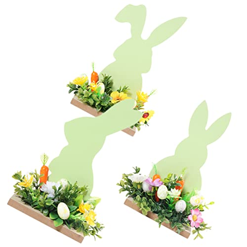 Zerodeko 3st Osterei-Hasen-verzierung Gestufter Tablettständer Tischdekoration in Hasenform Doppelt Familie Wanddekoration Lustig Osterhase Kaninchen-Schild-Figur Osterpartyzubehör Plastik von Zerodeko