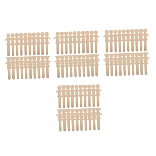 Zerodeko 4 Sätze Junge Mädchen EIS Am Stiel Mini-bastelstäbe Kinderhandwerk Ornament-dekorationsset Für Erwachsene Schmuckherstellungsset Für Strichmännchen Beige Holz 20 Stück * 4 von Zerodeko