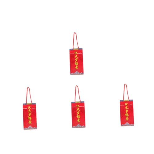 Zerodeko 4 Stück 2025 Tai Sui-Tipps glücksbringer Schutzamulet Traditionelles Glücksamulette Portable Glücksbeutel chinesischer segensbeutel Feng-Shui-Glücksornament Feng-Shui- Stein von Zerodeko