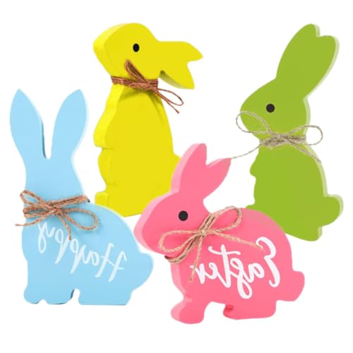 Zerodeko 4 Stück Hase aus Holz Stuffer Hasenkostüm für Erwachsene Heu Ammer Wurf Figur bastelset basteln für 0stergeschenke Ostergeschenk Festival- Ostern-Tablett- von Zerodeko