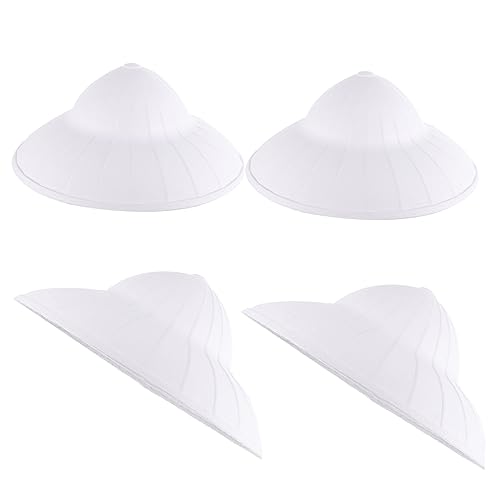 Zerodeko 4 Stück handbemalter Hut bescherung weihnachten safety cap Preiswerter Hut Blank gewebter Hut Cosplay asiatischer Hut DIY-Graffiti-Hut hut spielzeug selber machen Papier Weiß von Zerodeko