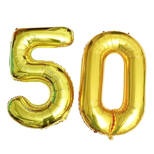 Zerodeko 40 Zoll Gold Nummer 50 Folienballon Für Geburtstag Und Jubiläum Jumbo Partydekoration Ideale Foto Requisiten Und Festliche Accessoires Für Feierliche Anlässe Und Hochzeiten von Zerodeko