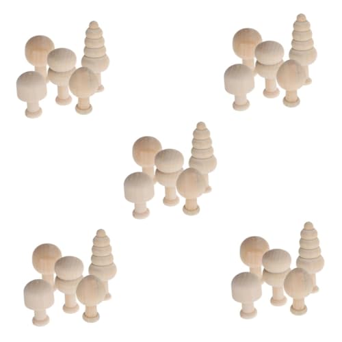 Zerodeko 5 Sätze Bemaltes Holzspielzeug Holzpilze Zum Basteln Pilzdekorfiguren Pilzdekoration Holzfiguren Zum Bemalen Unfertiges Holzspielzeug Holzfigur Zum Bemalen Holz Baum Hölzern Beige von Zerodeko