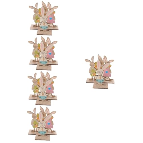 Zerodeko 5 Sätze Hölzerne Ornamente Bastelset Basteln Für Holzfigur Easter Wohnzimmerdeko Heu Festival- -Requisite Ostern Schmücken 4 Stück * 5 von Zerodeko