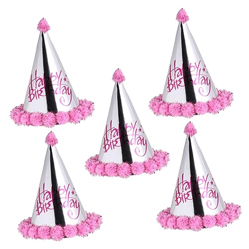 Zerodeko 5st Geburtstagshut Aus Papier Kindergeburtstag Kopfschmuck Geburtstag Prinz Hut Kindergeburtstagsmütze Hut Zum 1. Geburtstag Partyhüte Für Kindergeburtstage Partykegelhüte Rosa von Zerodeko