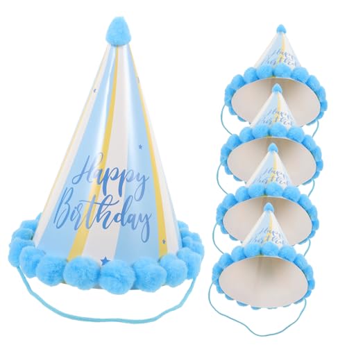 Zerodeko 5st Geburtstagsparty-hut Partykegelhüte Glitzernder Geburtstagshut Partykegelhut Kindergeburtstag Kopfschmuck Geburtstagskronenhut Hut Zum 1. Geburtstag Kindergeburtstagsmütze Blue von Zerodeko