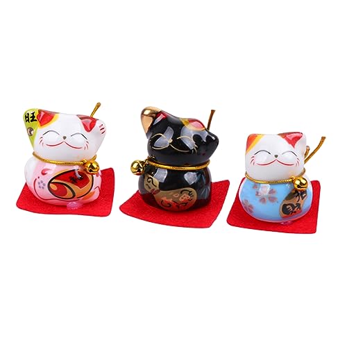 Zerodeko 5st Katzenmodell Glückskatze Figur Statue Katzenverzierung Mini-Maneki-Neko-Katze Hochzeitsdeko Tischdekoration von Zerodeko