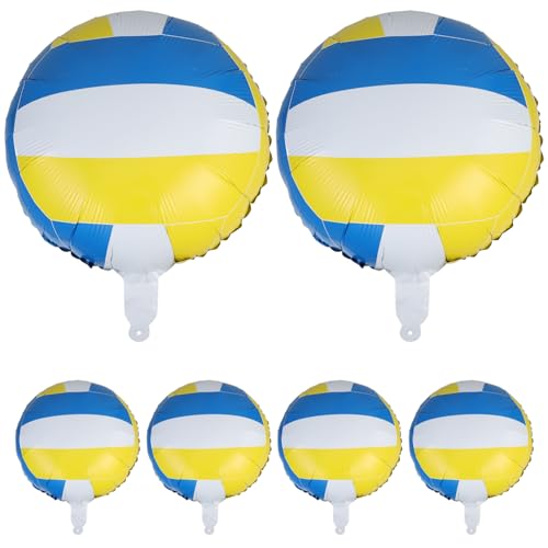 Zerodeko 6 Pcs Volleyballballons 18 Zoll Volleyball -Party -Dekorationen Runde Volleyballballons Für Geburtstagsfeierdekoration von Zerodeko