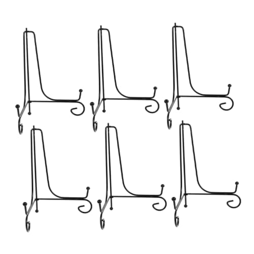 Zerodeko 6St Ausstellungsstand hochzeit eisenplatte Staffelei stehen Halter dekorative Tellerständer steht tischdeckenklammern Ausstellungsständer aus Eisenblech Staffelei aus Eisen Black von Zerodeko