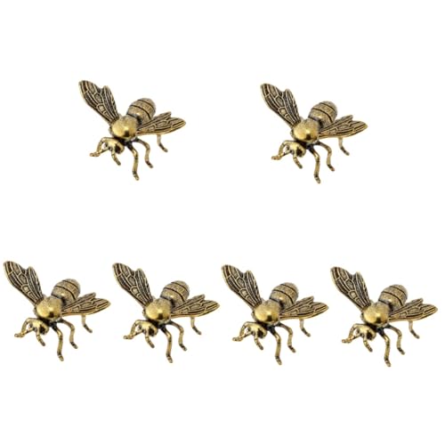 Zerodeko 6st Messing Biene Feng Büro Mit Bienenmotiv Totem Addams Retro-Figuren Gelbe Küchenaccessoires Dekor Biene Plüschtiere Kleine Bienenfigur Clips Auto-diffusor-entlüftungsclip Golden von Zerodeko