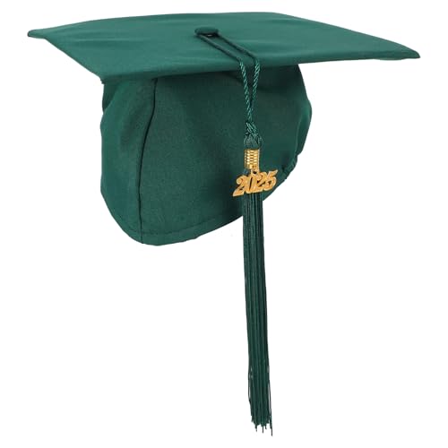 Zerodeko Abiturmütze abgestufte Abschlusskappen Mantel- und Hutnadeln Anzugnadeln Abschlussmütze Eleganter Abschluss Hut Kappe Graduierung College-Abschlussdekorationen Polyester Dark Green von Zerodeko