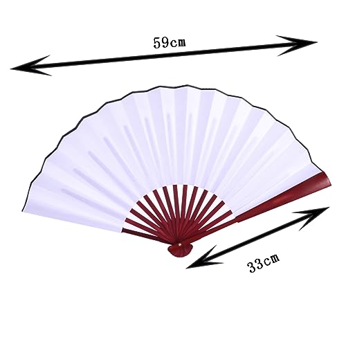 Zerodeko Blanko-Faltfächer Hochzeitsparty Dekoration Chinesischer Stofffächer Handbemalbare Fächer handklappbarer Handheld-Fans weißer Faltfächer Leere chinesische Fans von Zerodeko