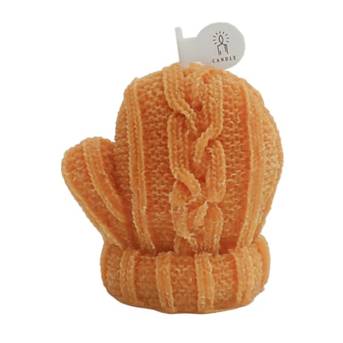 Zerodeko Duftkerzen weihnachtsdeko bescherung weihnachten Dekorationskerze wohnzimmerdeko living room decoration Mini-Kerze aromatische Kerze Duftkerze in Handschuhform Paraffin Orange von Zerodeko