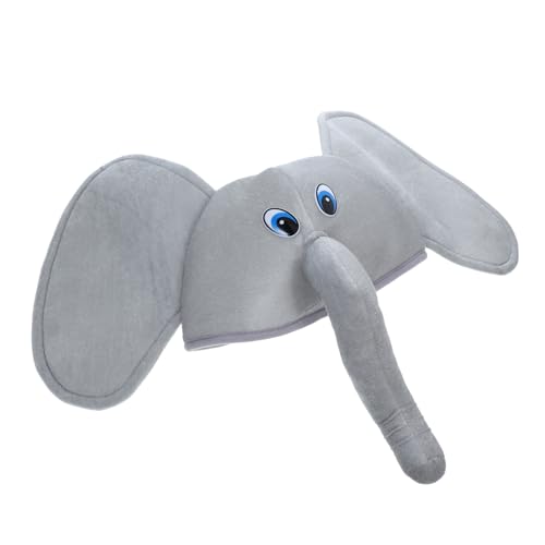 Zerodeko Elefantenhut kinderkostüme Spaß Hut tierische Kopfbedeckung Tierischer Cosplay-Hut Tier-Stirnband elefant kostüm kleinkind Elefanten-Stirnband Elefantenkostüm Damen Stoff Grey von Zerodeko