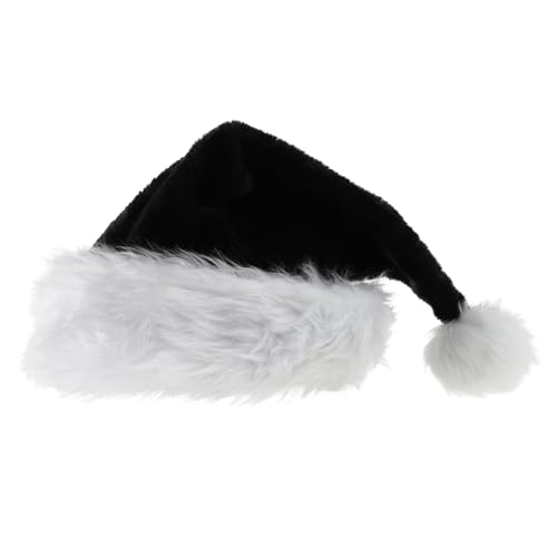 Zerodeko Flauschige Schwarze Weihnachtsmütze Für Erwachsene Perfekte Kopfbedeckung Für Halloween Und Festliche Partys Ideal Als Lustiges Kostümzubehör Für Weihnachten Und Halloween von Zerodeko