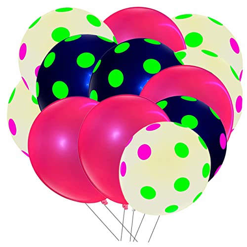 Zerodeko Fluoreszierende Ballons Mit Punkten Neon Latex Ballons Für Hochzeiten Partys Und Festlichkeiten Glühpunkte Luftballons in Bunten Farben von Zerodeko